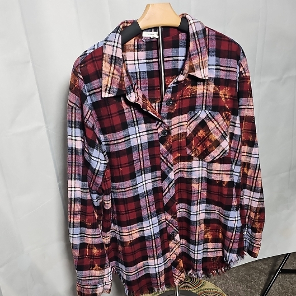 OOAK FRINGED FLANNEL SM-XL - Picture 7 of 8